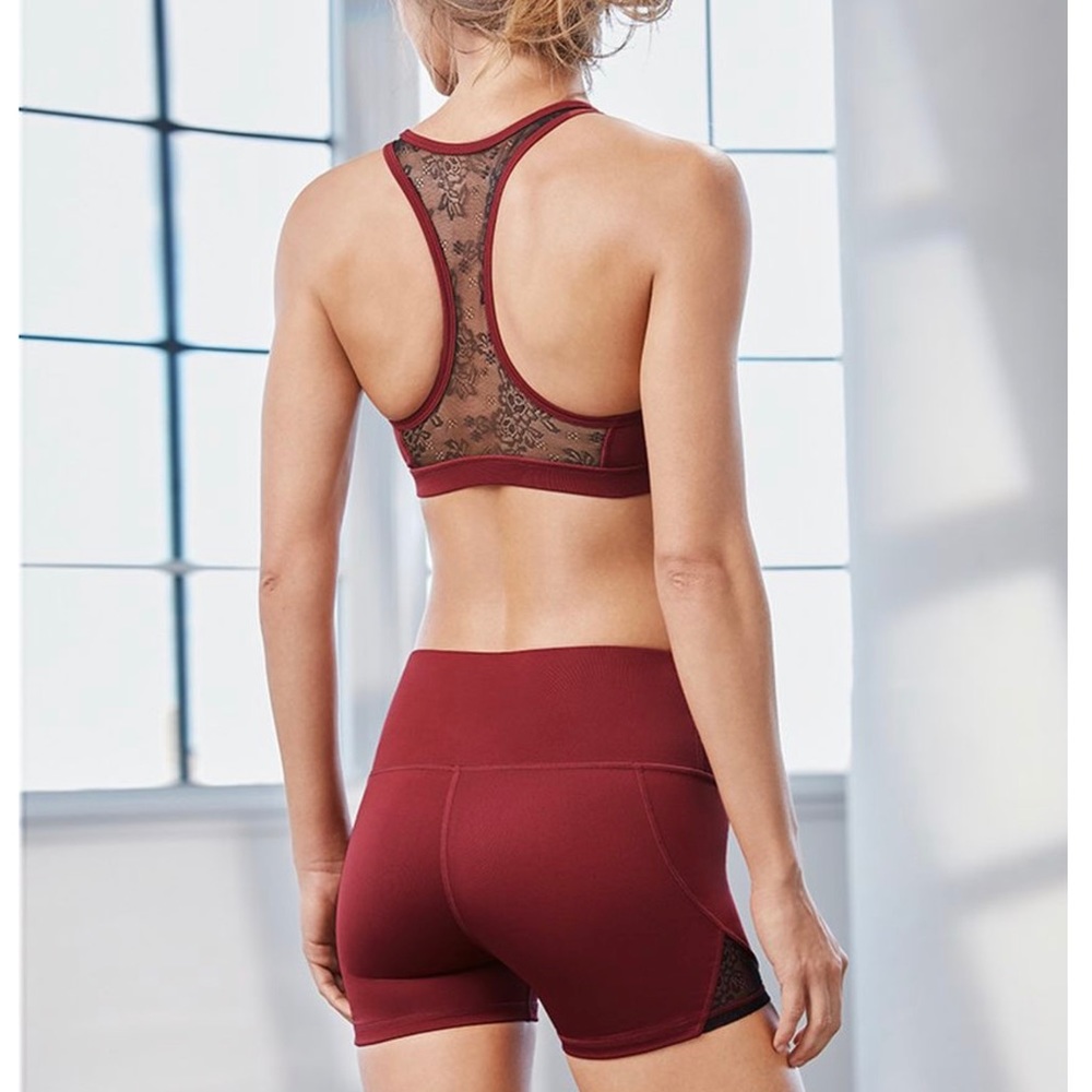 Adore Me sports bra and high waisted shorts set